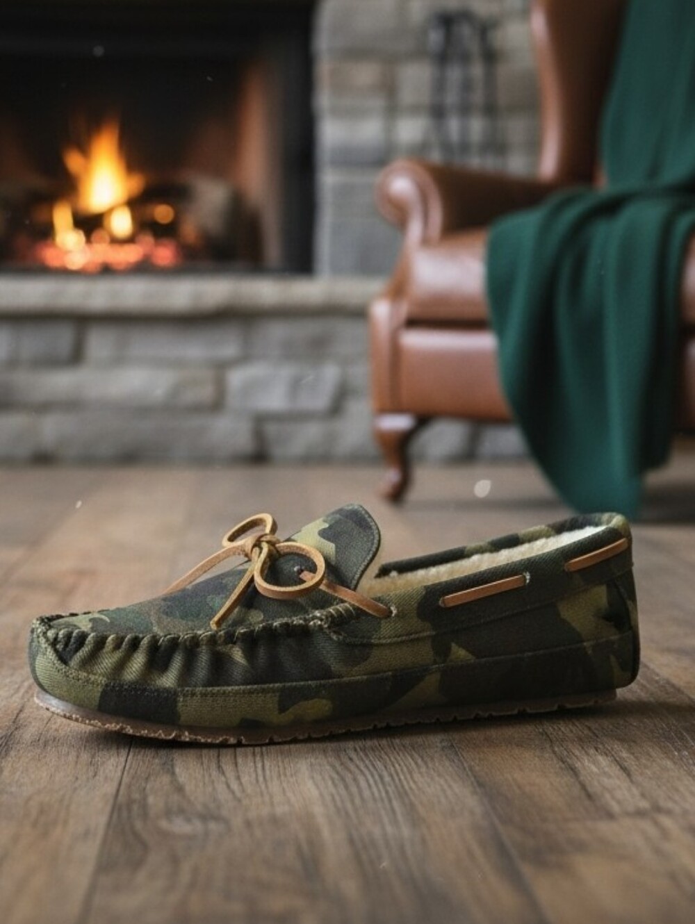 Sperry Trapper Lace-Up Slippers, Camo Print, 7 Men/9 Women